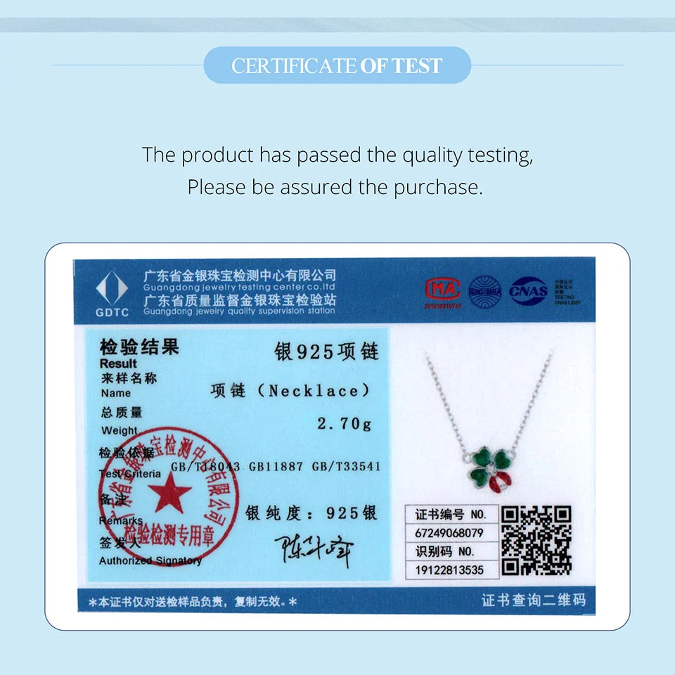 925 Sterling Silver Four-Leaf Clover & Ladybug Necklace – Lucky Jewelry