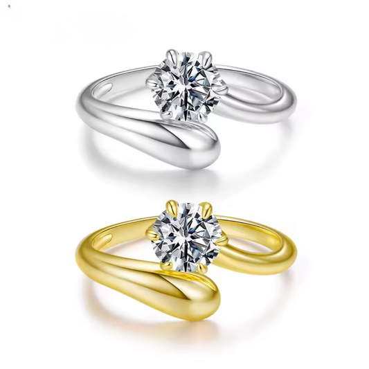 1CT Teardrop Moissanite Ring – 925 Sterling Silver Statement Jewelry