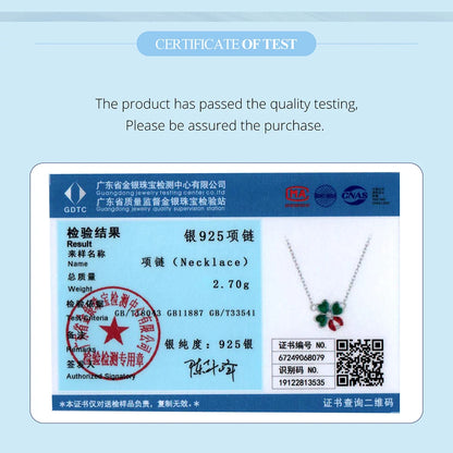 925 Sterling Silver Four-Leaf Clover & Ladybug Necklace – Lucky Jewelry