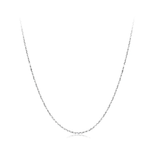 925 Sterling Silver Geometric Sparkling Chain Necklace – Adjustable Lobster Clasp for Women