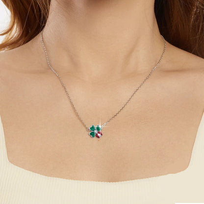 925 Sterling Silver Four-Leaf Clover & Ladybug Necklace – Lucky Jewelry