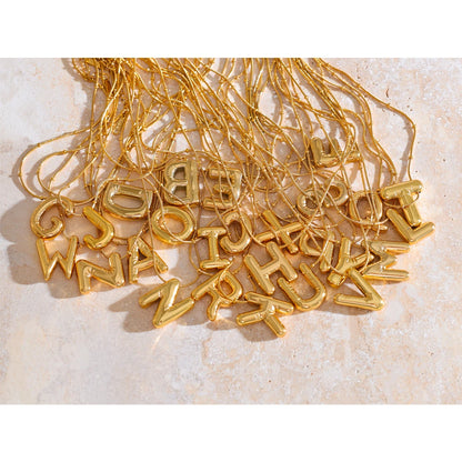 Stainless Steel Initial Letter Pendant Necklace – A–Z 18K PVD Plated Waterproof Jewelry